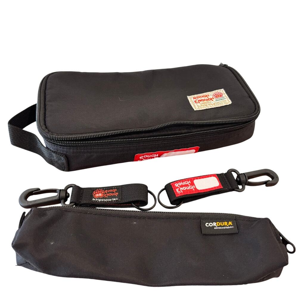 Rough Enough 9" Small Tool Bag Pouch Box Travel Toiletry Handle Cordura Black